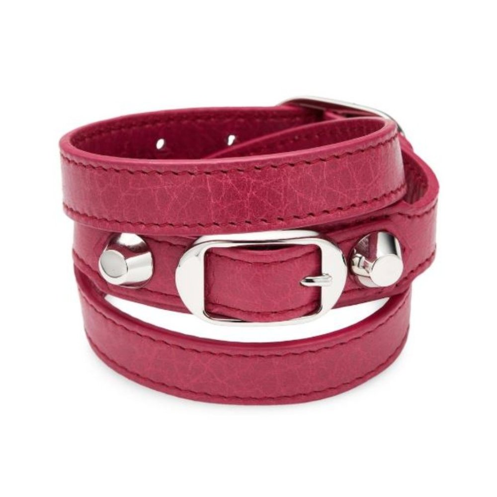 NEW Flamingo pink balenciaga wrap leather bracelet city collectable
